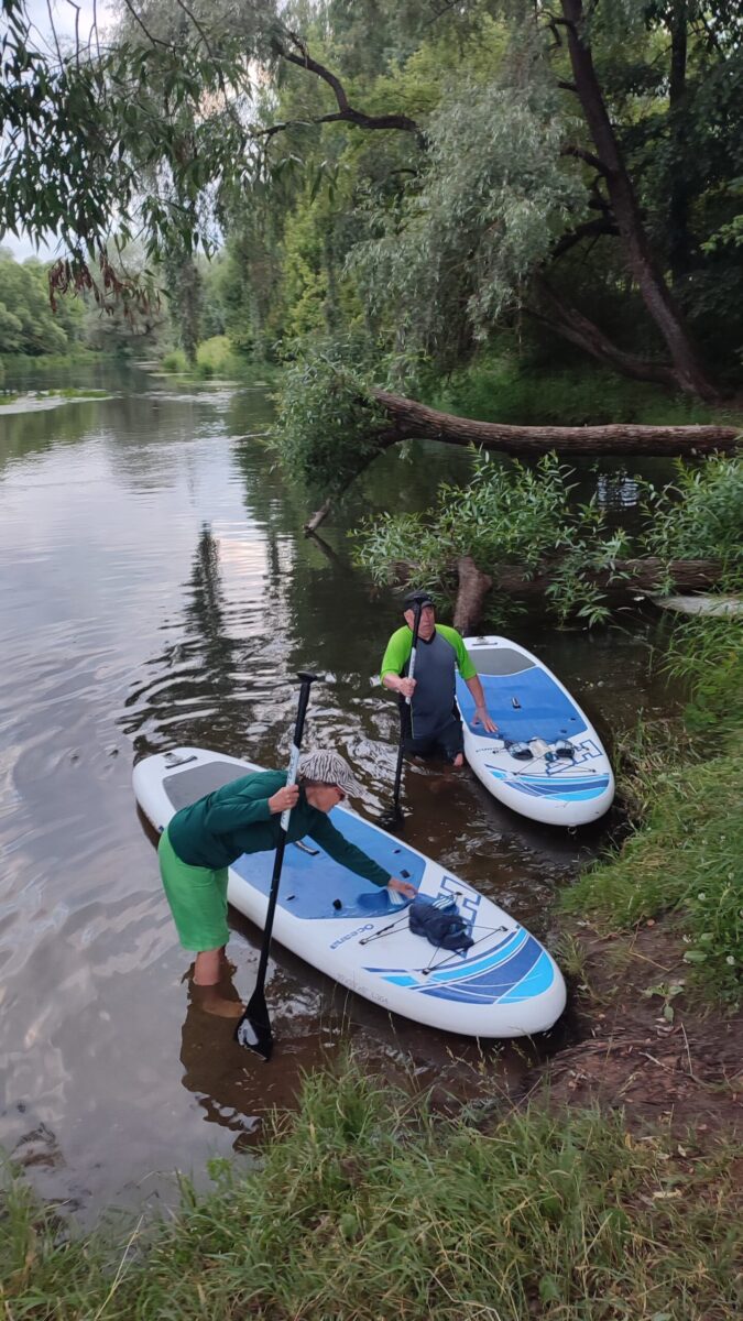 финиш sup сплава по реке Истра